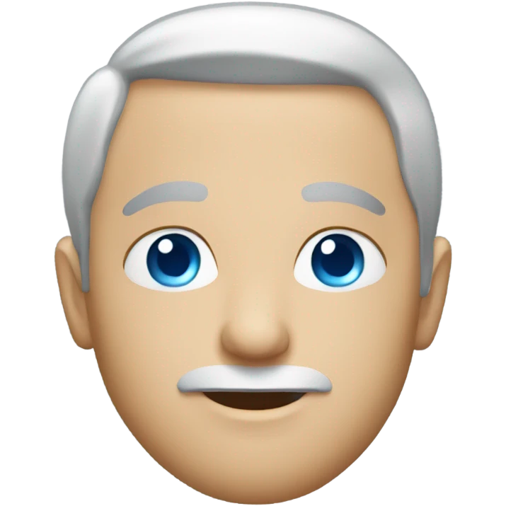 Pilot with blue eyes and middle aged emoji