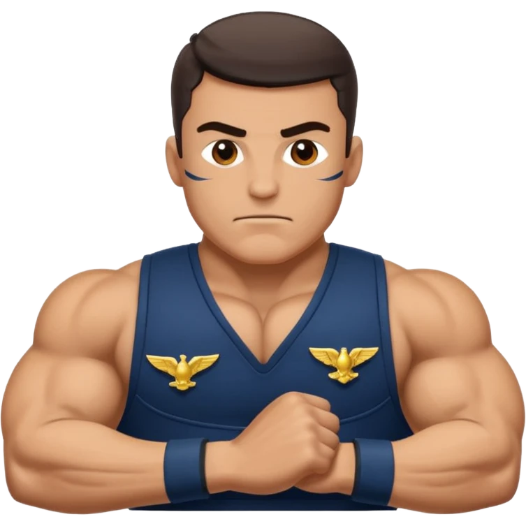 big powerful pumped-up fighter of the navy emoji