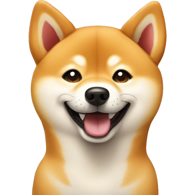 Shiba inu smiling face with many hearts emoji