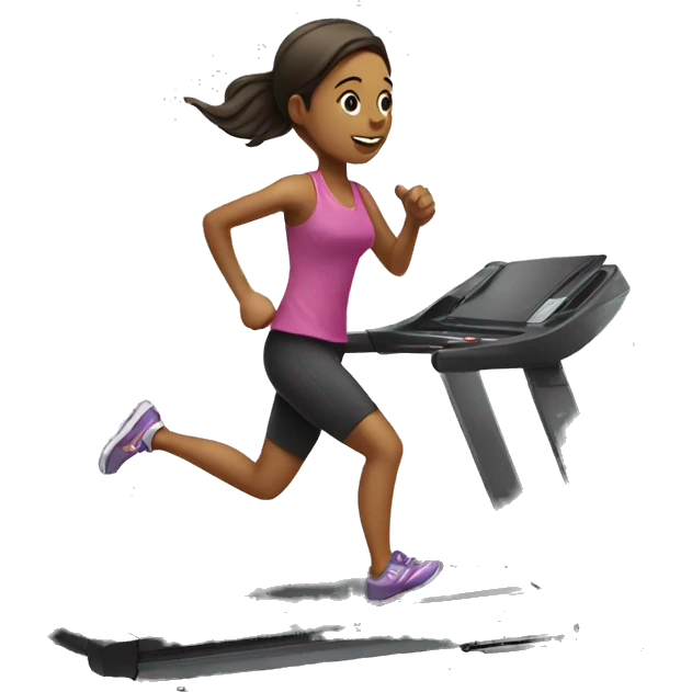 Girl running on treadmill  emoji