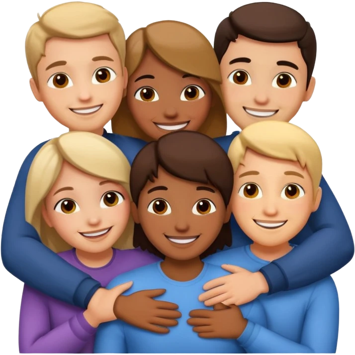 Group of friends hugging emoji