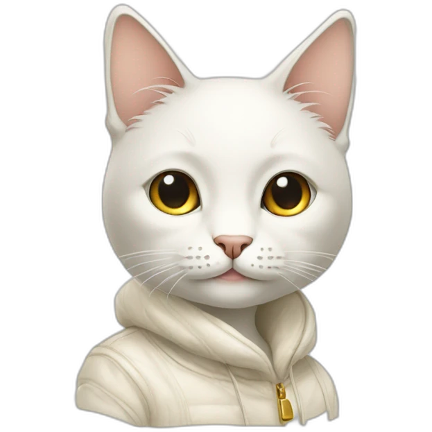 Off white fashionable cat emoji