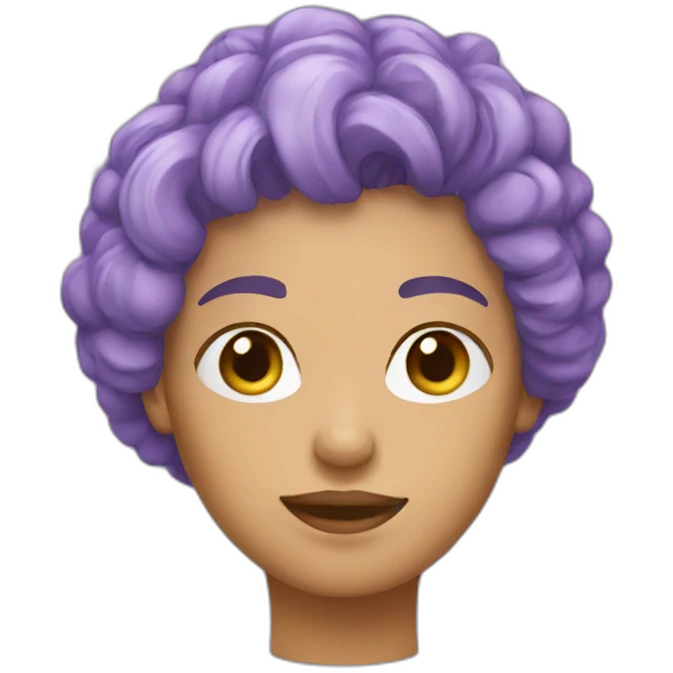 woman hair short lavander tshirt and cellphone emoji