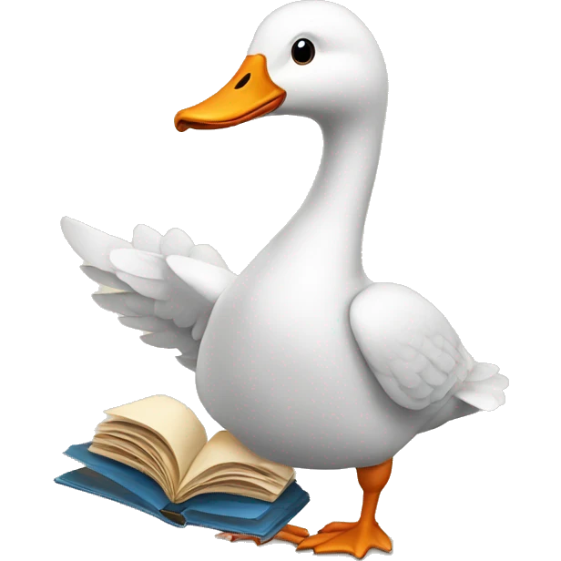 goose holding a book emoji
