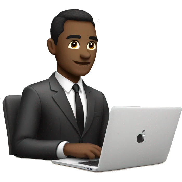 Agent007 WHITE MALE working on MacBook emoji