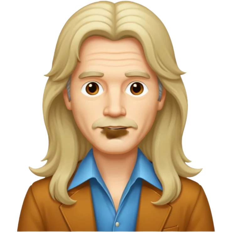 70s 80s men with long silky hair style  emoji