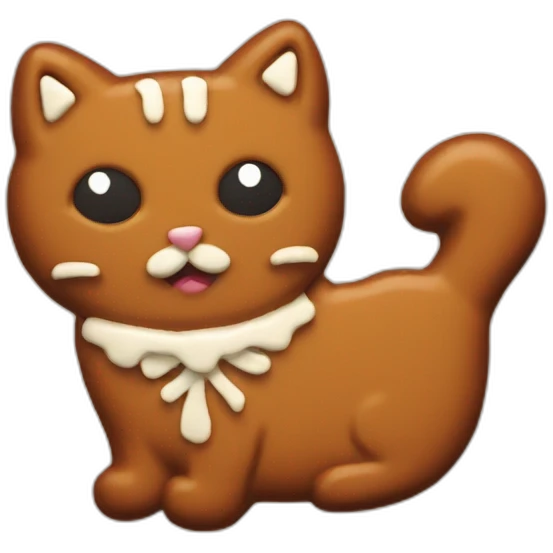 Gingerbread cat cookie emoji