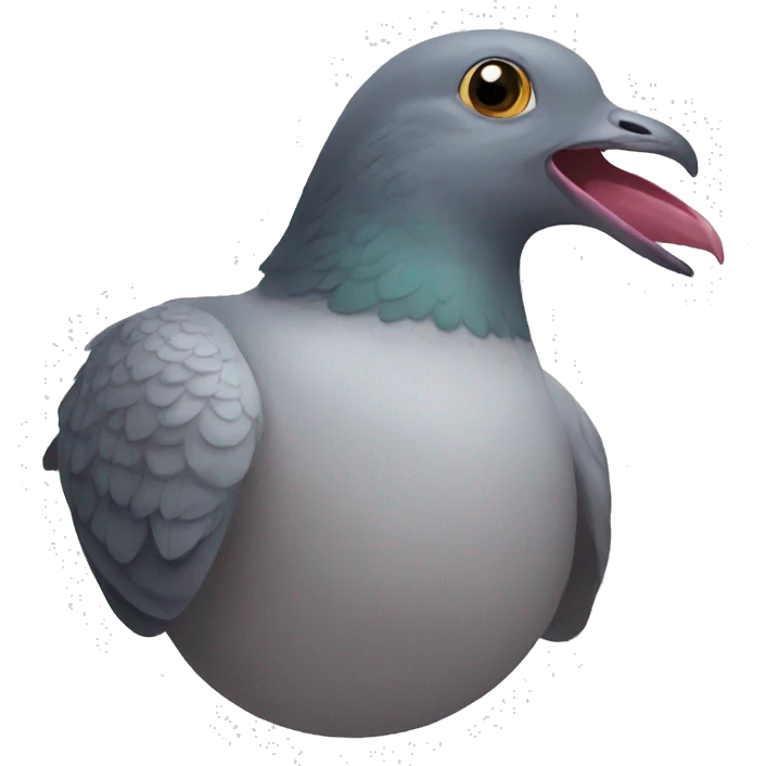 giant pigeon mouth emoji