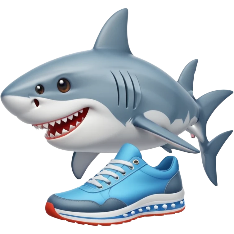 Tiburón con tenis animado emoji