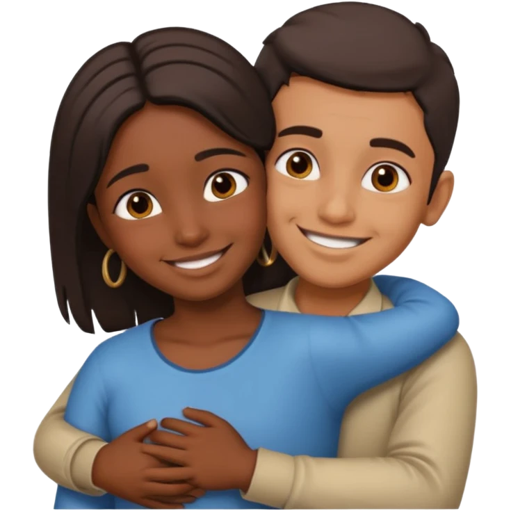 indian boy huggin indian girl from behind emoji