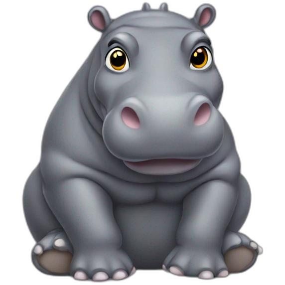 hippo sitting down emoji