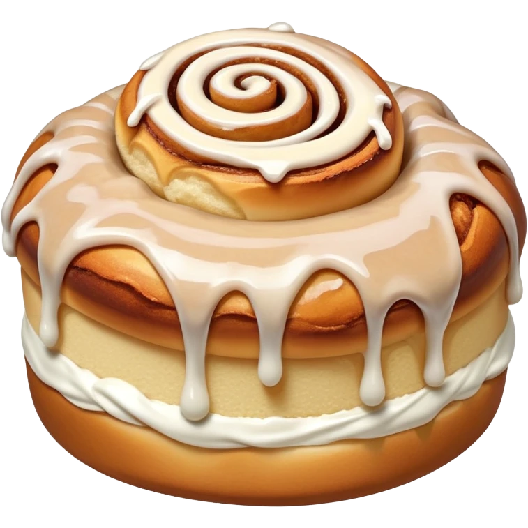 ultra realistic cinnamon roll extra frosting drip emoji