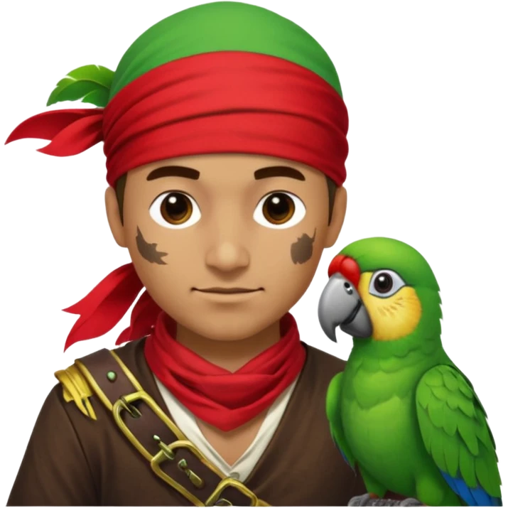 pirate and parrot emoji