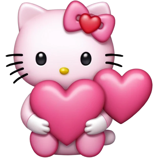 hello kitty with heart emoji