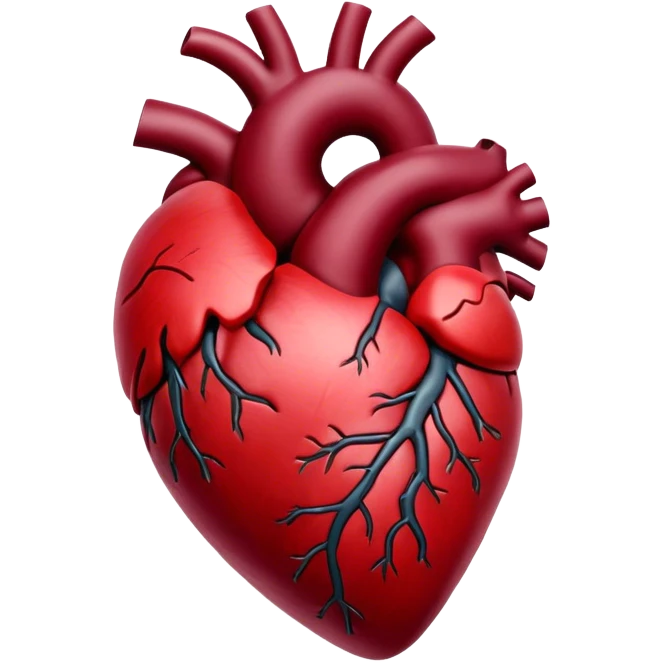 Burgundy anatomical heart  emoji