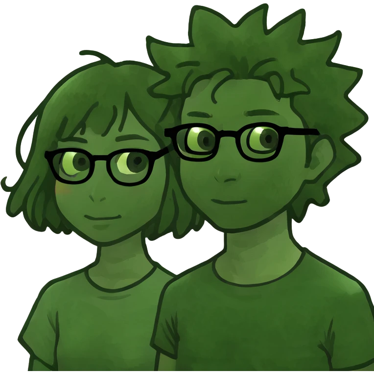 asian girl with glassed curly hair boy  emoji