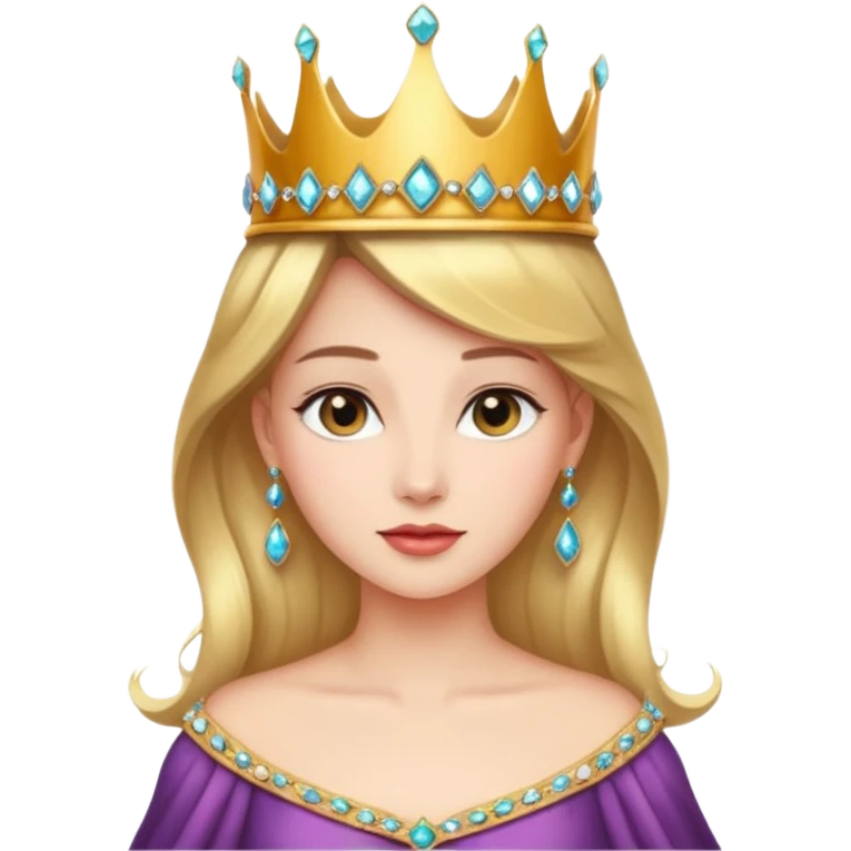 Queen – Elegant woman with jeweled crown and gown emoji