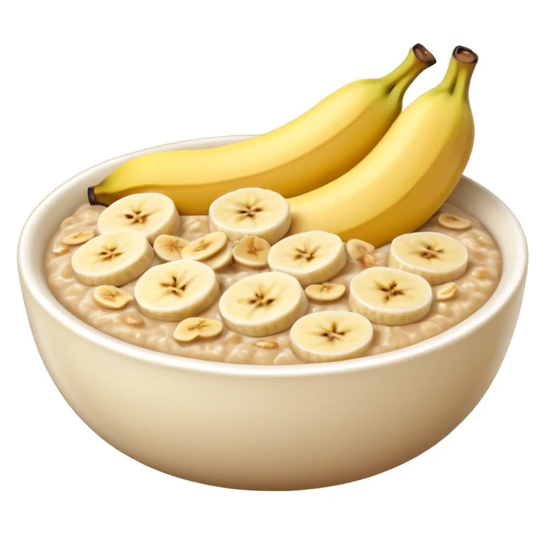 oatmeal with banana emoji
