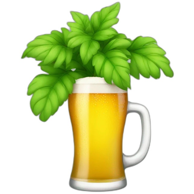 Plant with beer emoji