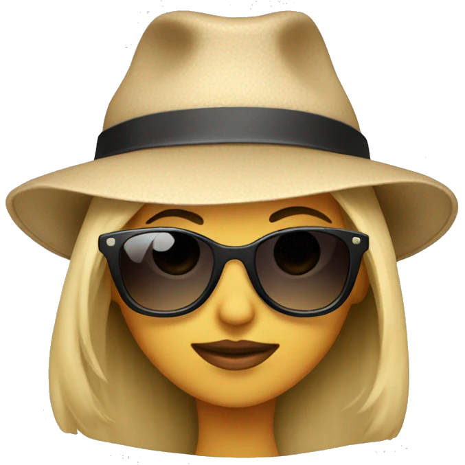 girl in hat and sunglasses emoji