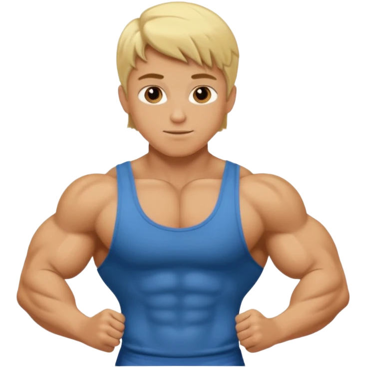 blonde boy body builder emoji