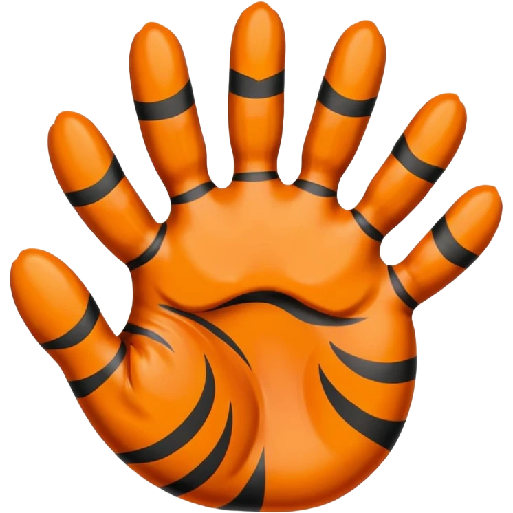 tiger paw five finger  emoji