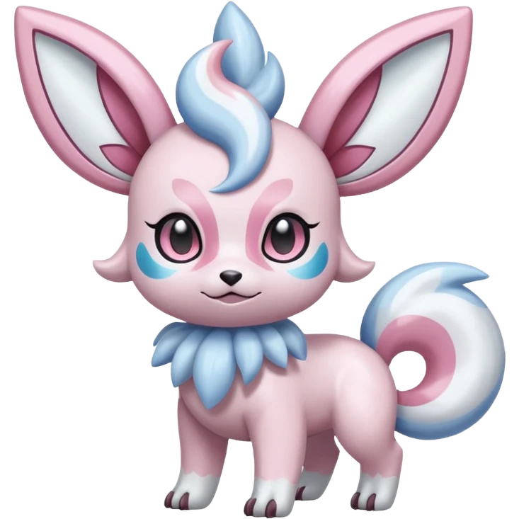 Shiny Whitish Pastel Palkia-Diancie-Absol-Sylveon-Espurr-Minccino-fusion  emoji