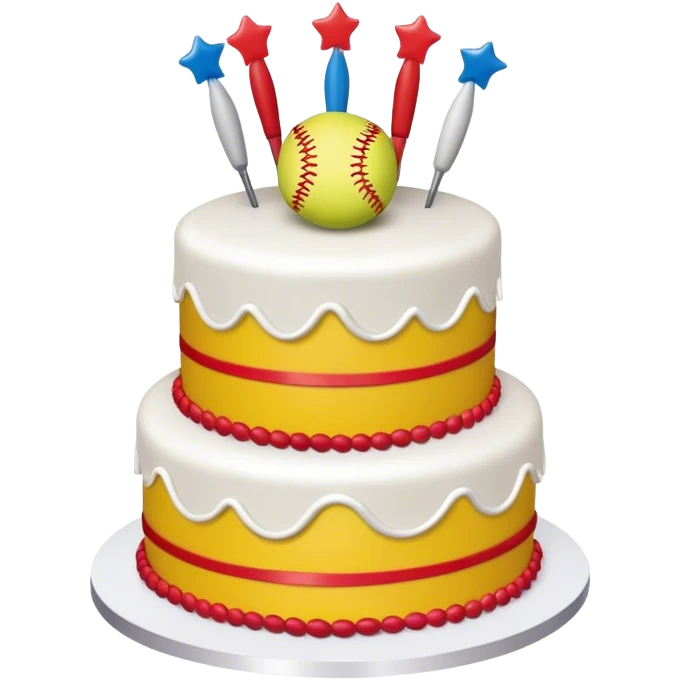 birthday cake with softball emoji