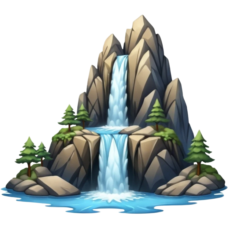 Mountain with flowing waterfall emoji