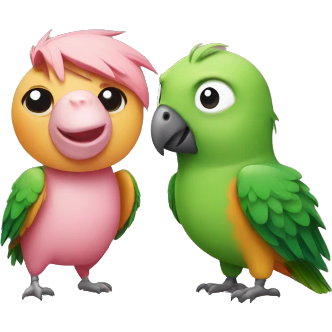 Parrot and piglet emoji