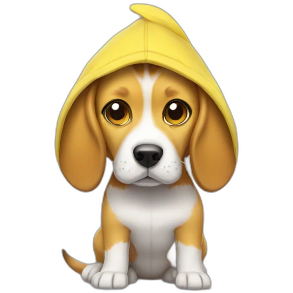 Beagle disguised in Pikachu emoji
