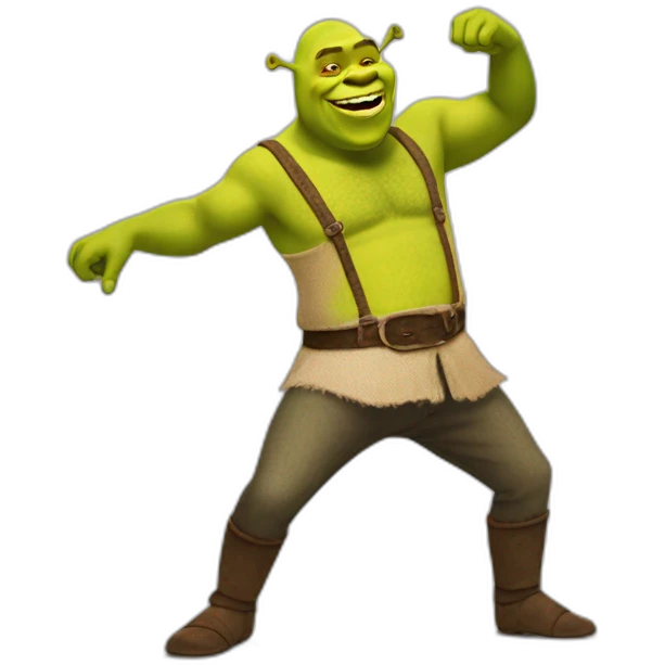 Shrek qui danse sur de la macarena emoji