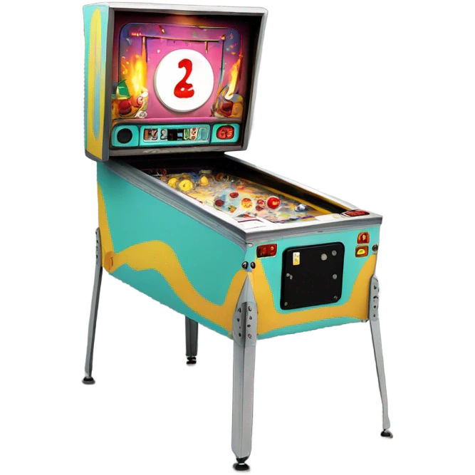 pinball machine with a lit birthday candle on top emoji