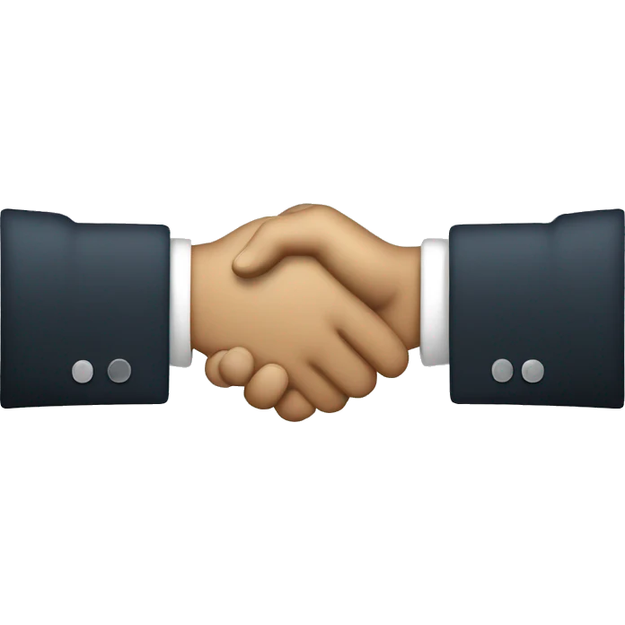 two businessmen handshaking emoji