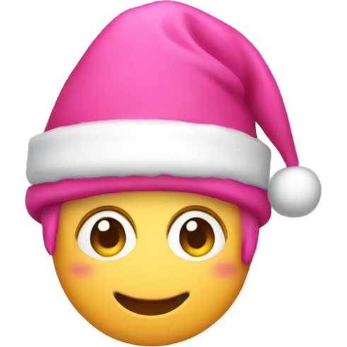 Pink chirstmas hat emoji