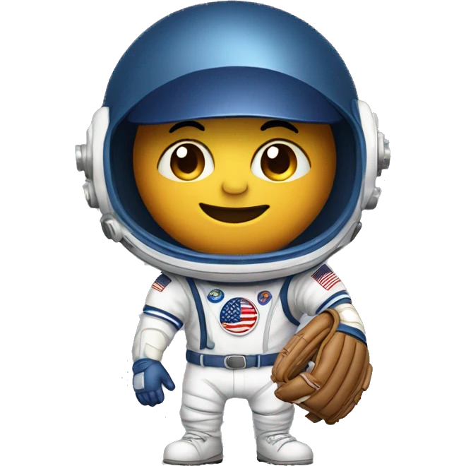 Astronaut playing baseball  emoji
