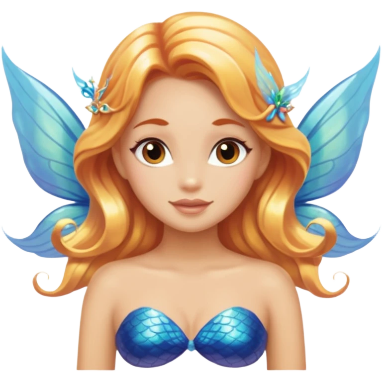 Mermaid with fairy wings and light tan emoji