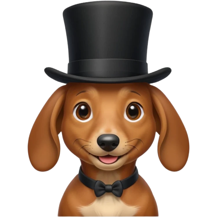 Dachshund with a top hat emoji