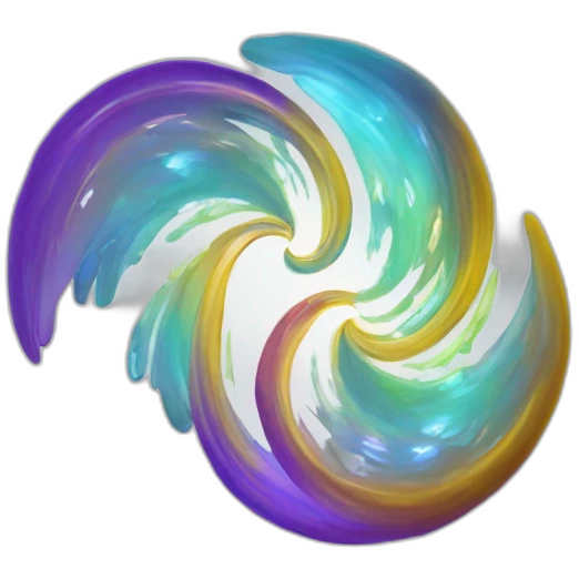 Spirale translucide et irisée, contenant un cœur au centre. emoji