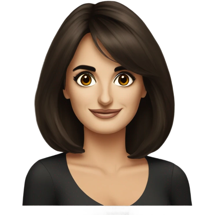 Penelope cruz with dark brown hair bob emoji