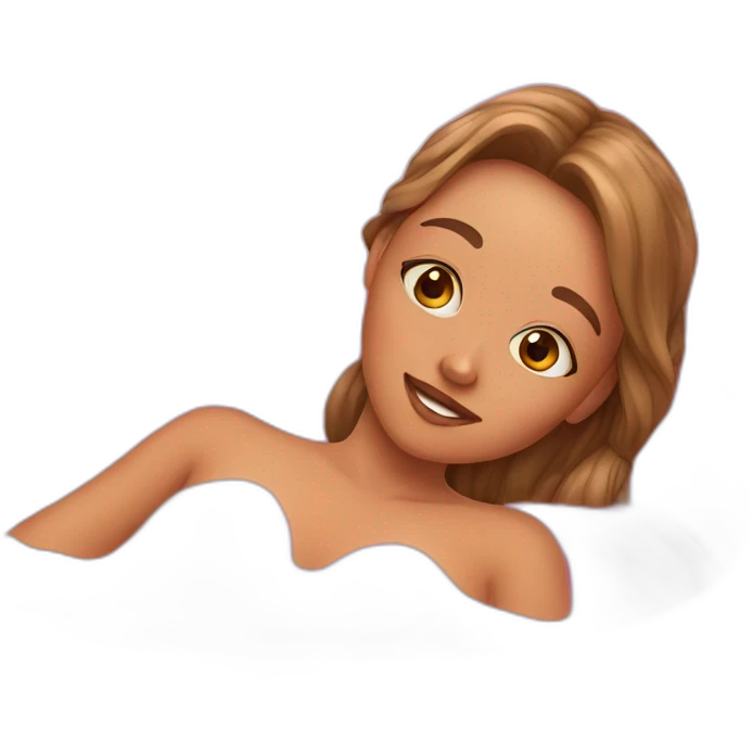 girl lies in a pink bath emoji