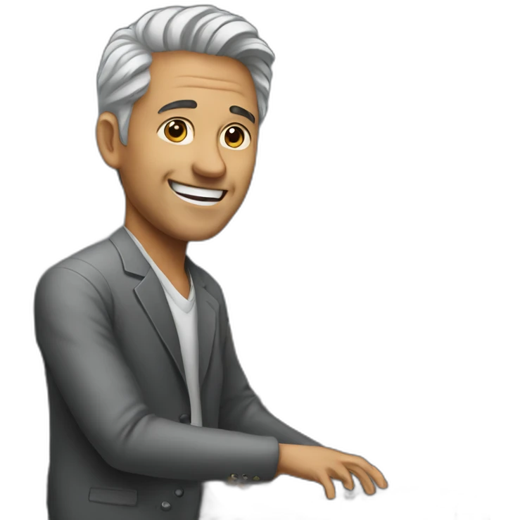 Mid-age man playing piano emoji