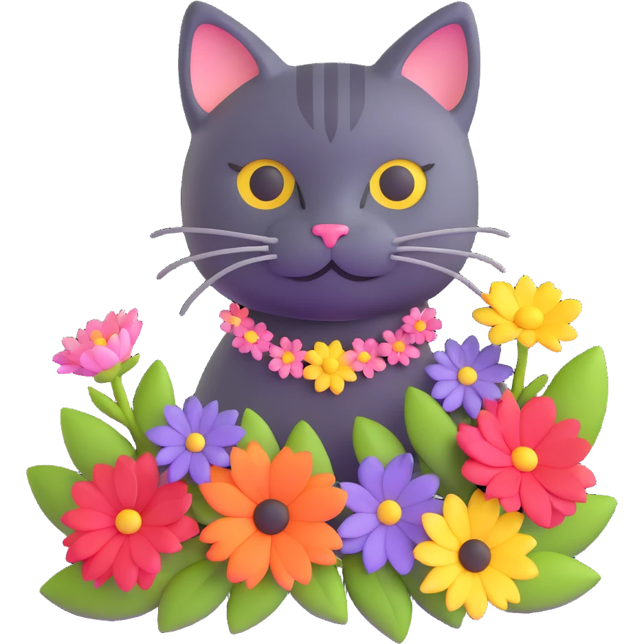 cat with flowers emoji