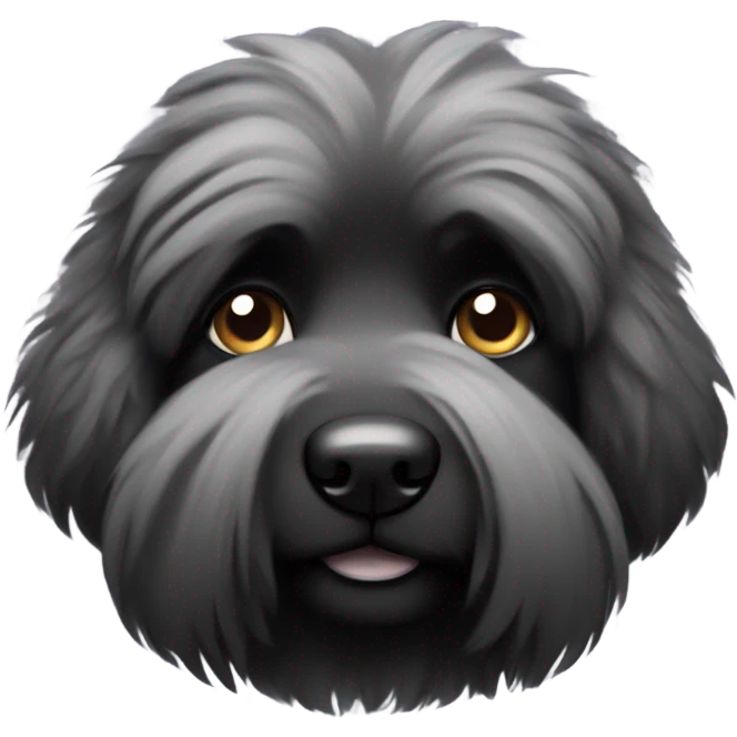 Puffy black dog  emoji
