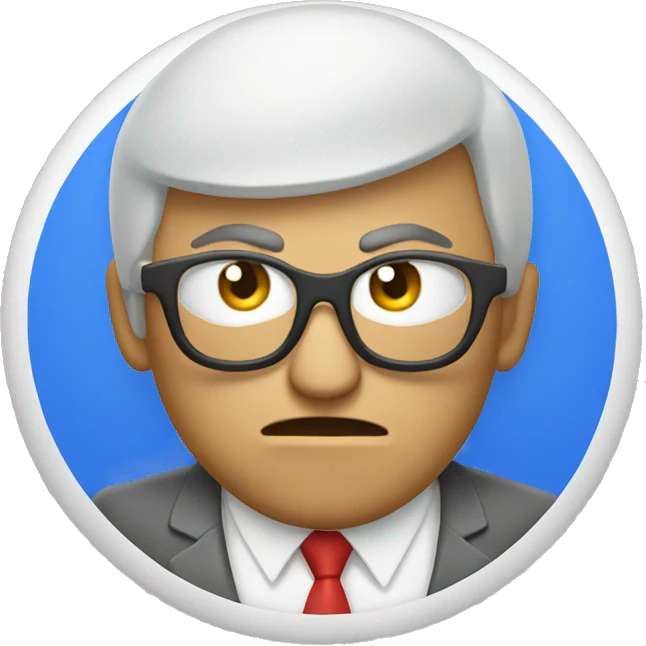 Google "G" logo with angry face and business emoji