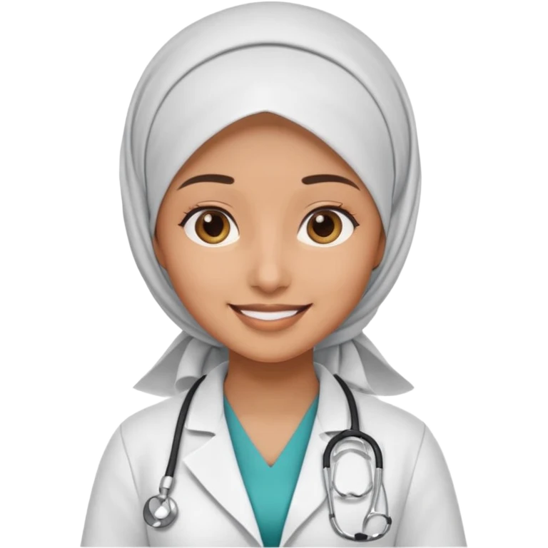 hijab doctor in white dress emoji