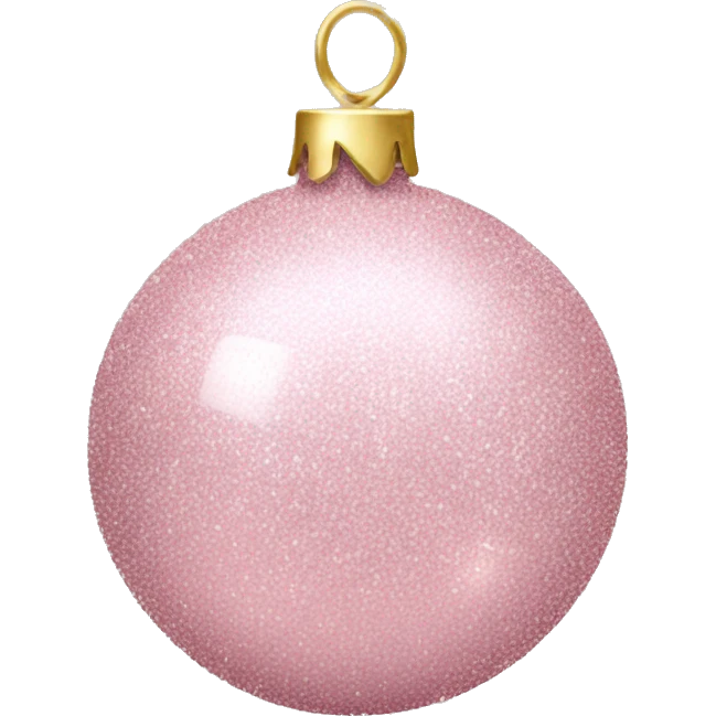 Light Pink glitter Christmas bauble emoji