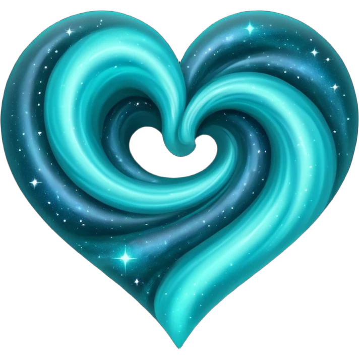 Teal galaxy heart emoji