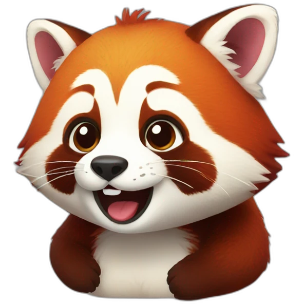 Drunk red panda emoji