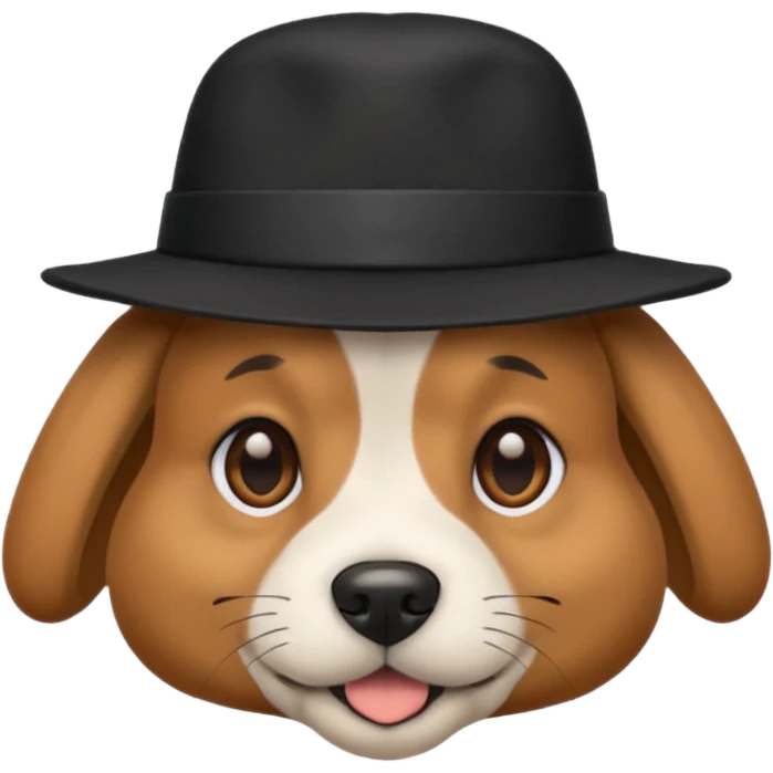 Dog and hat black emoji
